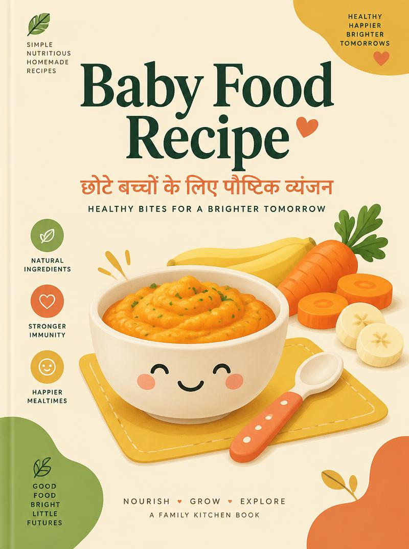 Baby Food Recipe eBook कवर – बच्चों के लिए पौष्टिक रेसिपीज़